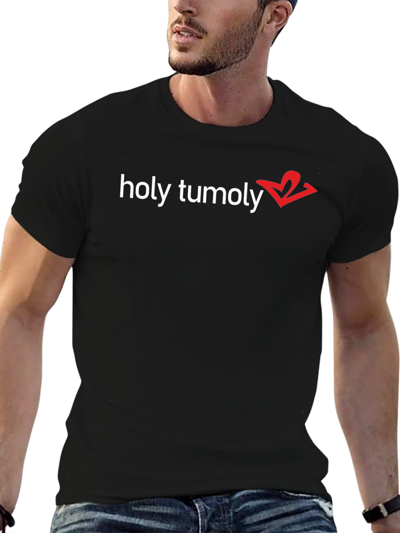 Holy Tumoly Graphic Tee - Trendy Black T-Shirt