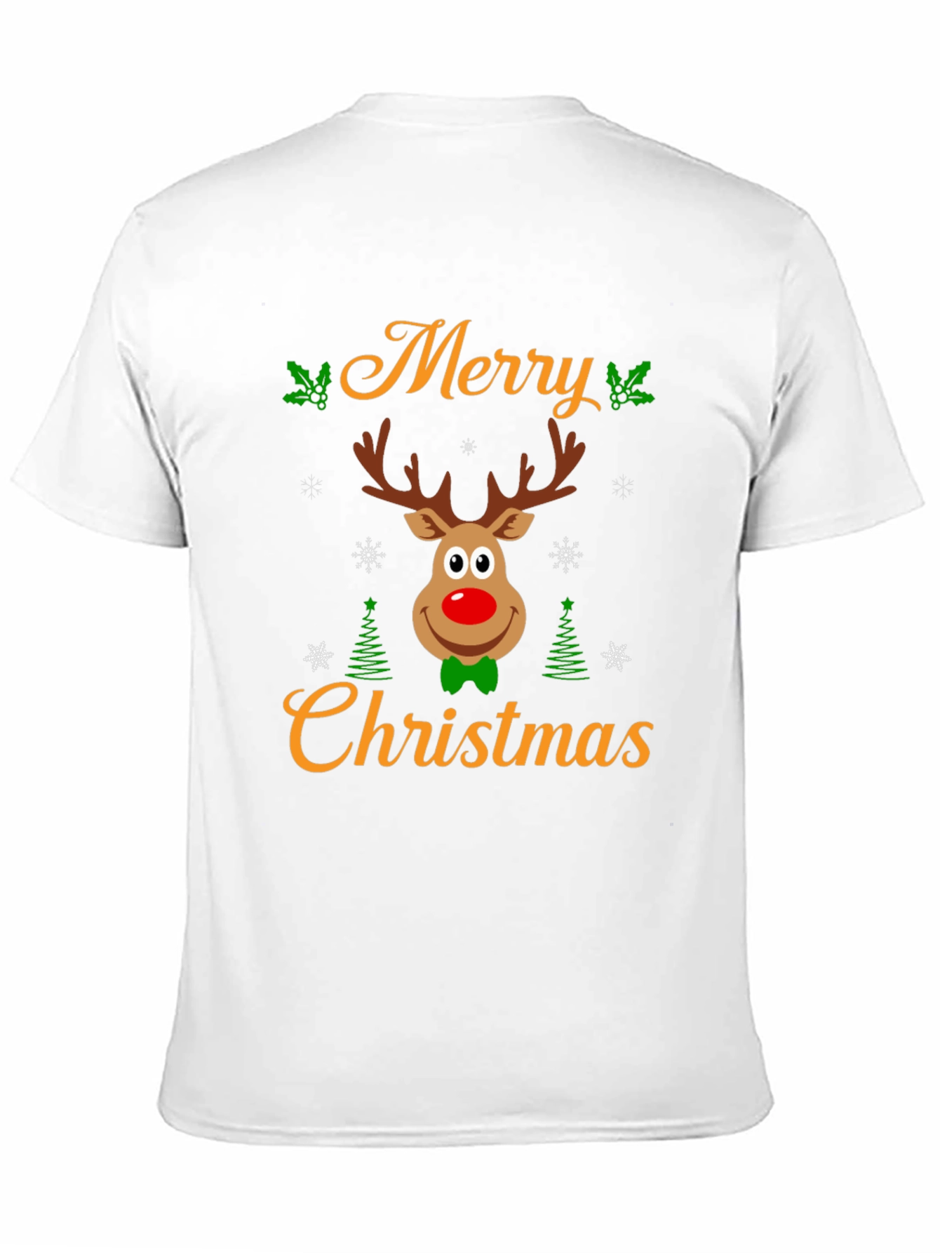 Merry Christmas Reindeer Graphic Tee - Holiday Cheer!