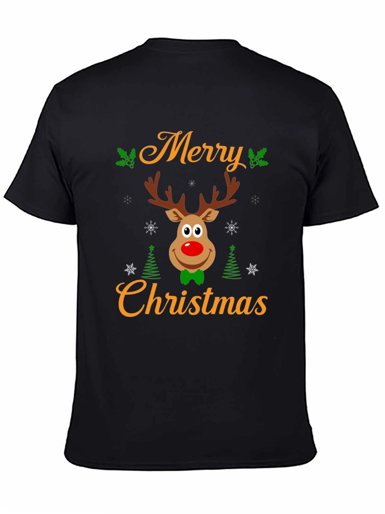 Merry Christmas Reindeer Graphic Tee - Holiday Cheer!
