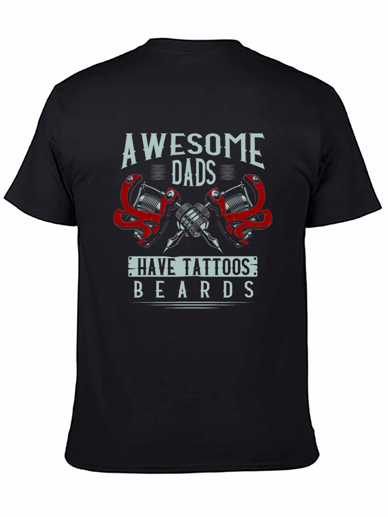 Awesome Dads Tattoo & Beard Graphic T-Shirt