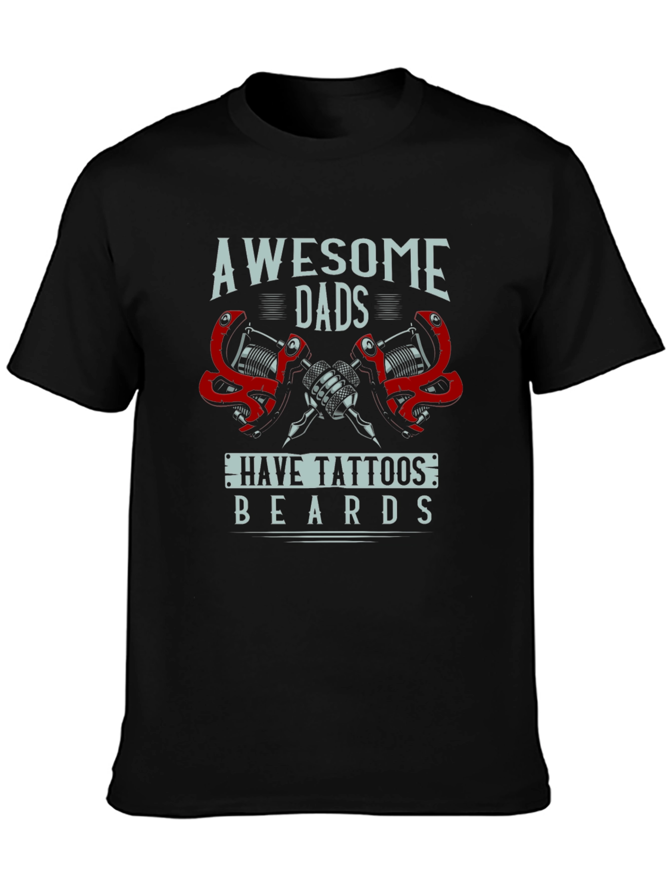 Awesome Dads Tattoo & Beard Graphic T-Shirt