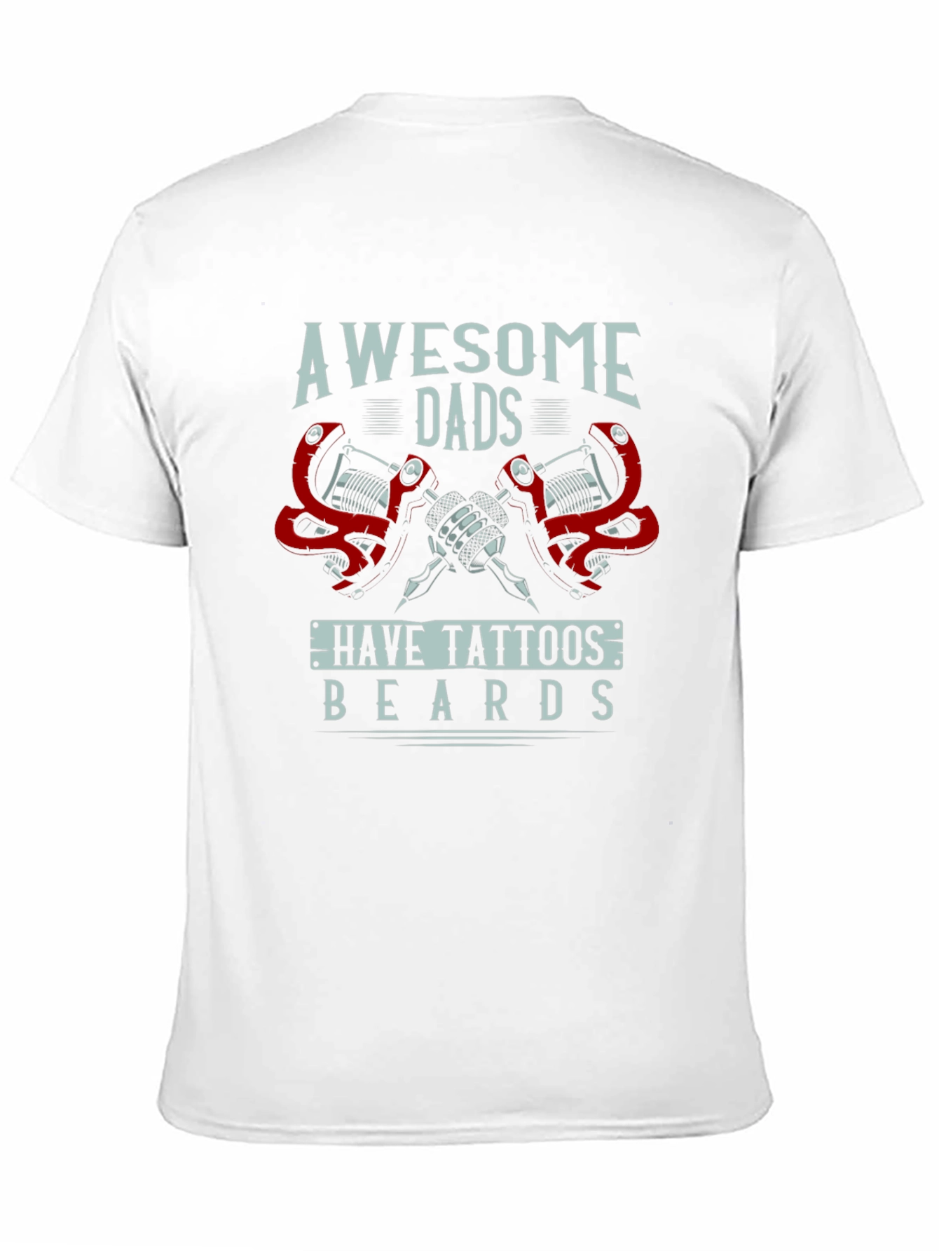 Awesome Dads Tattoo & Beard Graphic T-Shirt