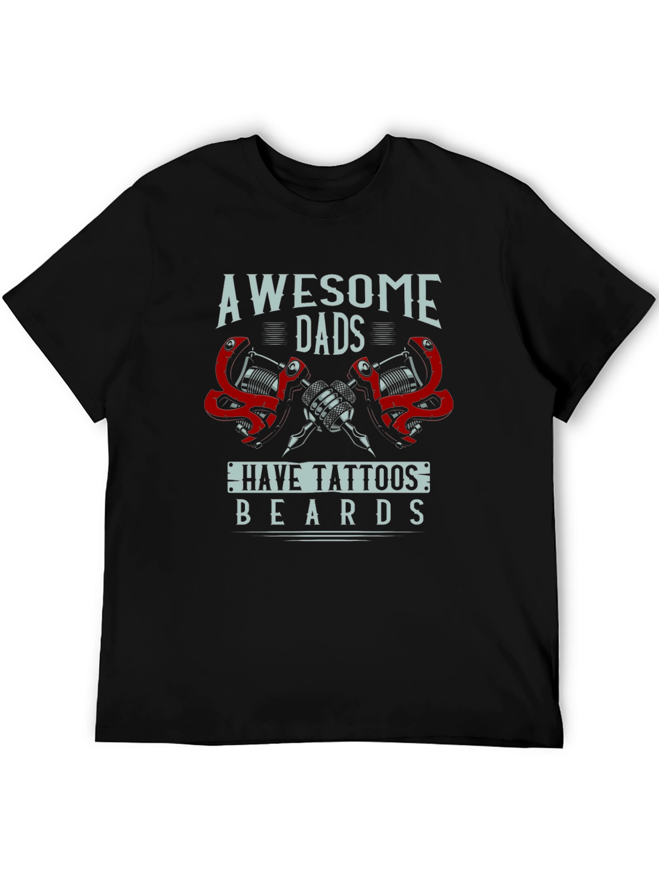 Awesome Dads Tattoo & Beard Graphic T-Shirt