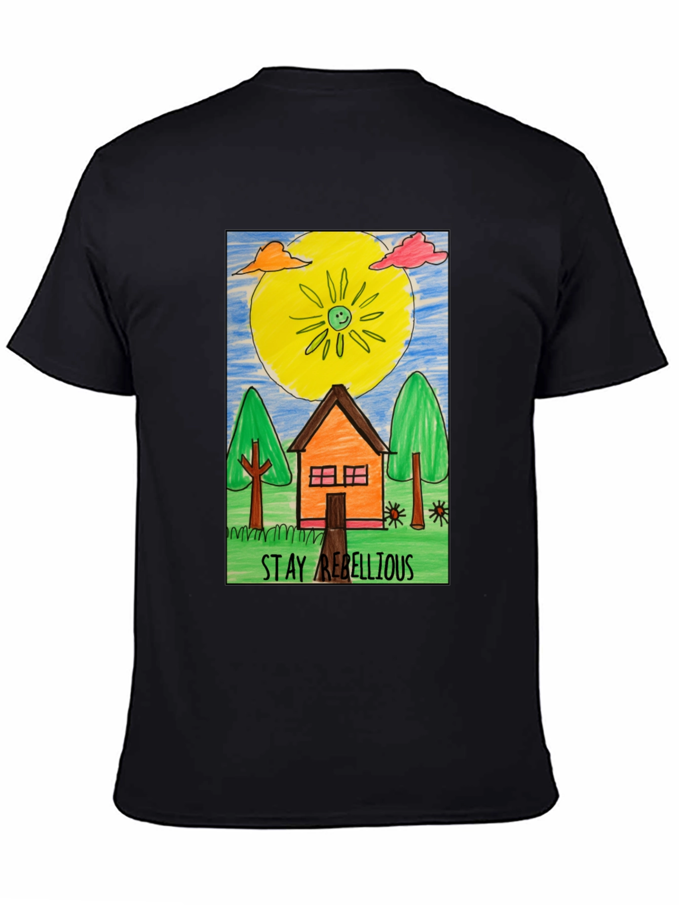 Stay Rebellious Graphic Tee - Hand Drawn Art