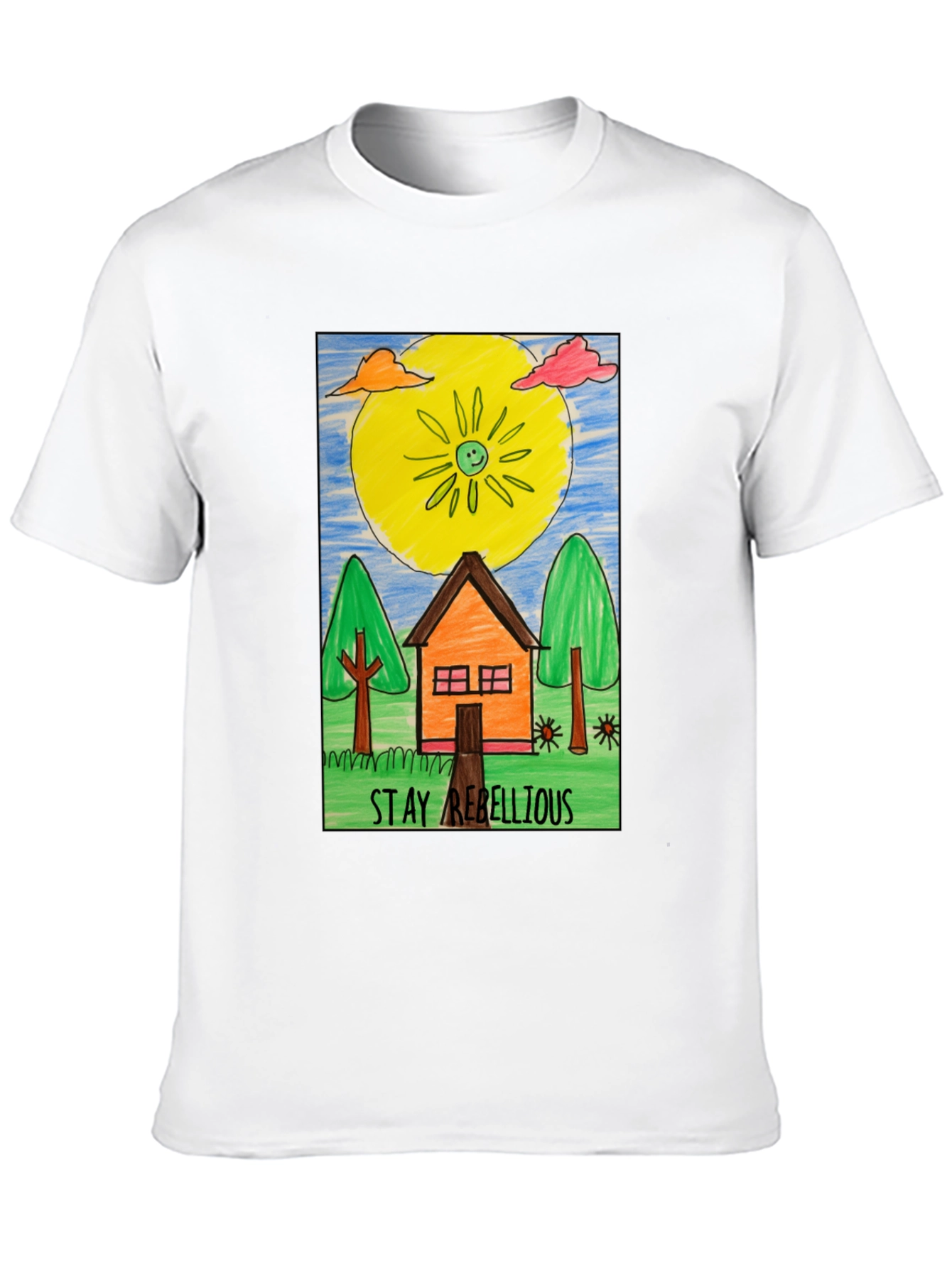 Stay Rebellious Graphic Tee - Hand Drawn Art