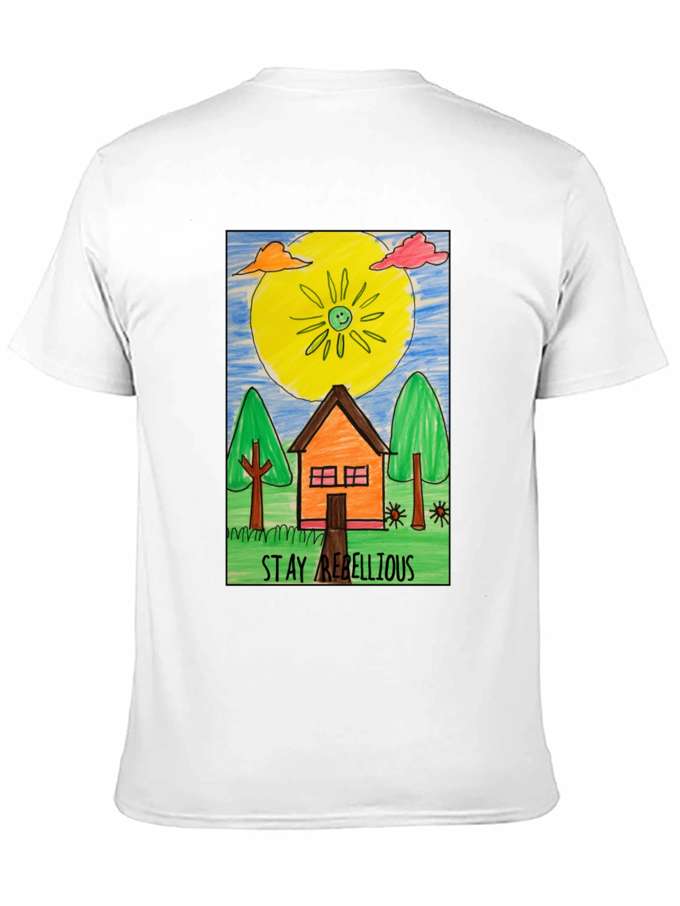 Stay Rebellious Graphic Tee - Hand Drawn Art