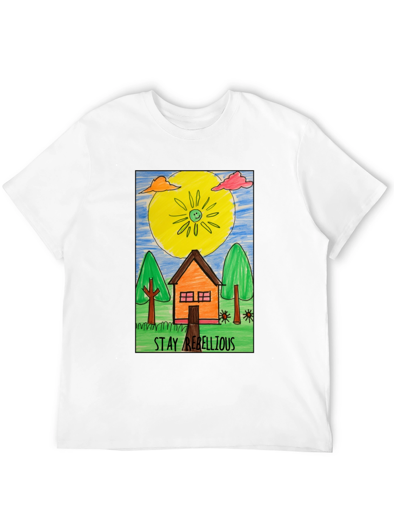 Stay Rebellious Graphic Tee - Hand Drawn Art