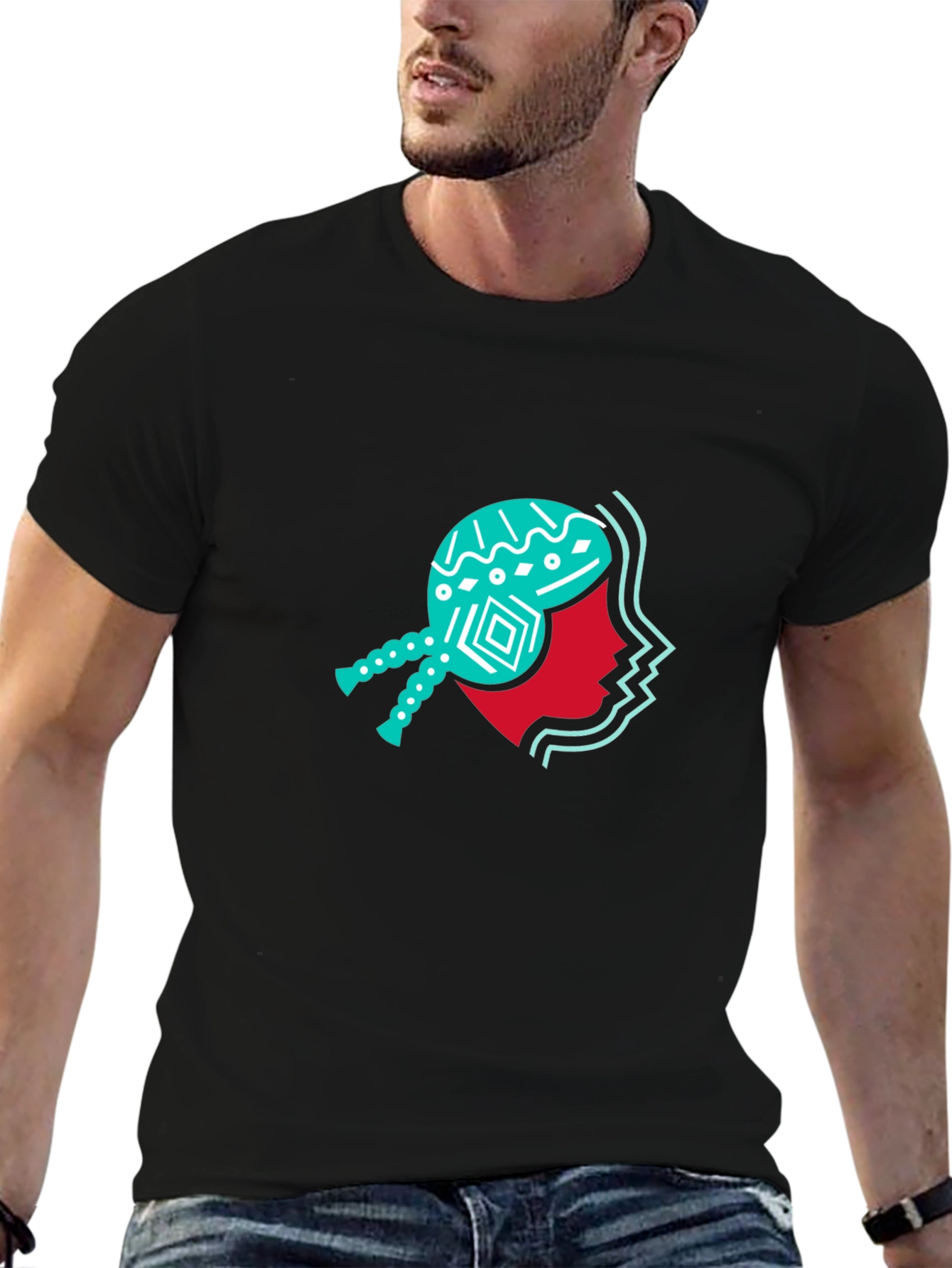 Abstract Face Graphic Tee