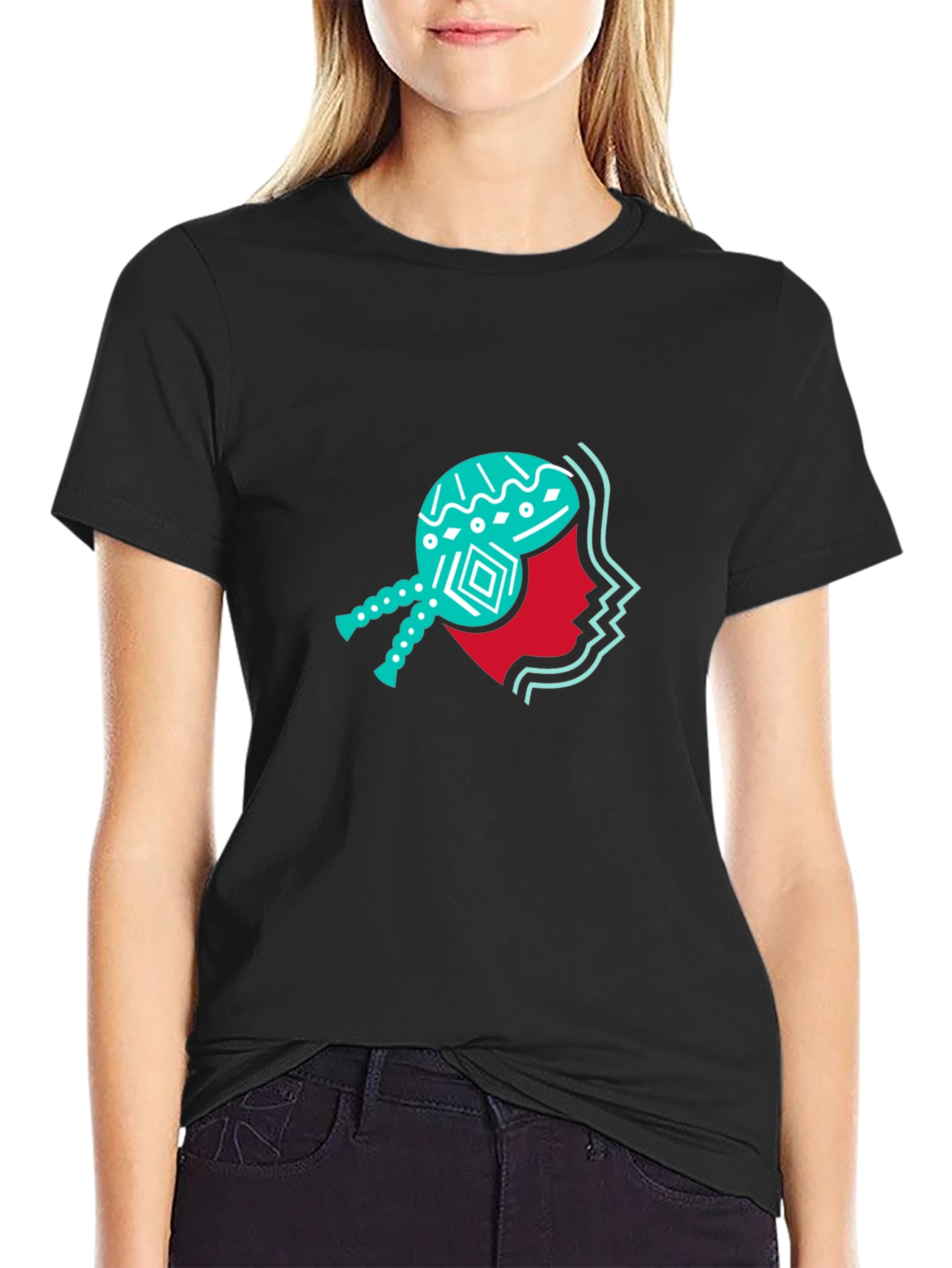 Abstract Face Graphic Tee