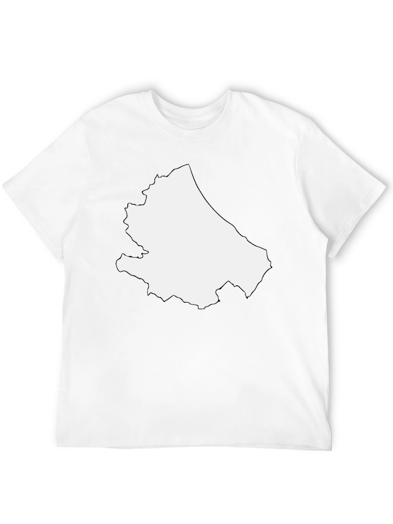 Abstract White Shape on Black Tee