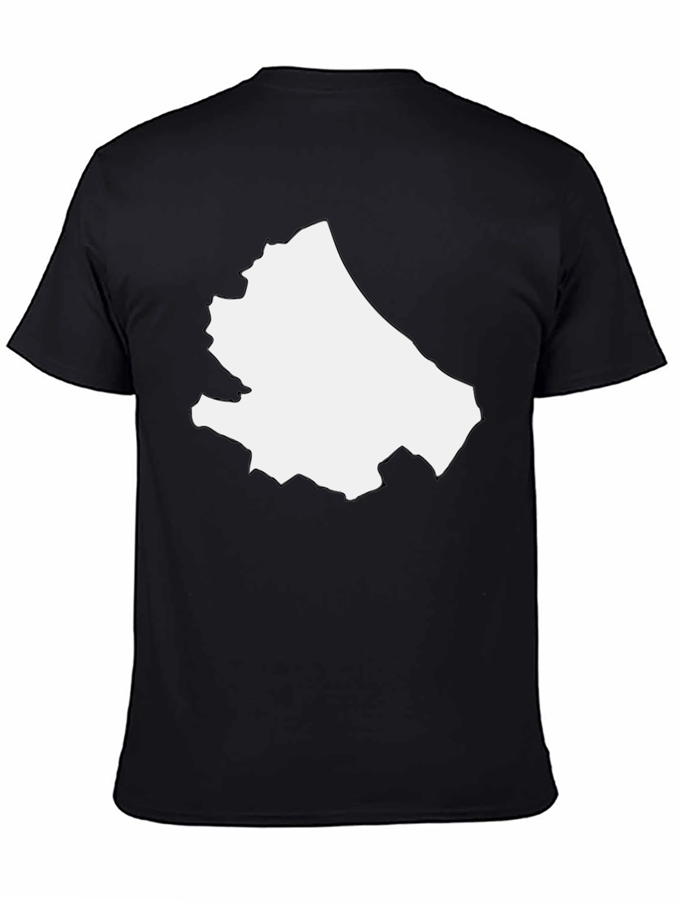 Abstract White Shape on Black Tee