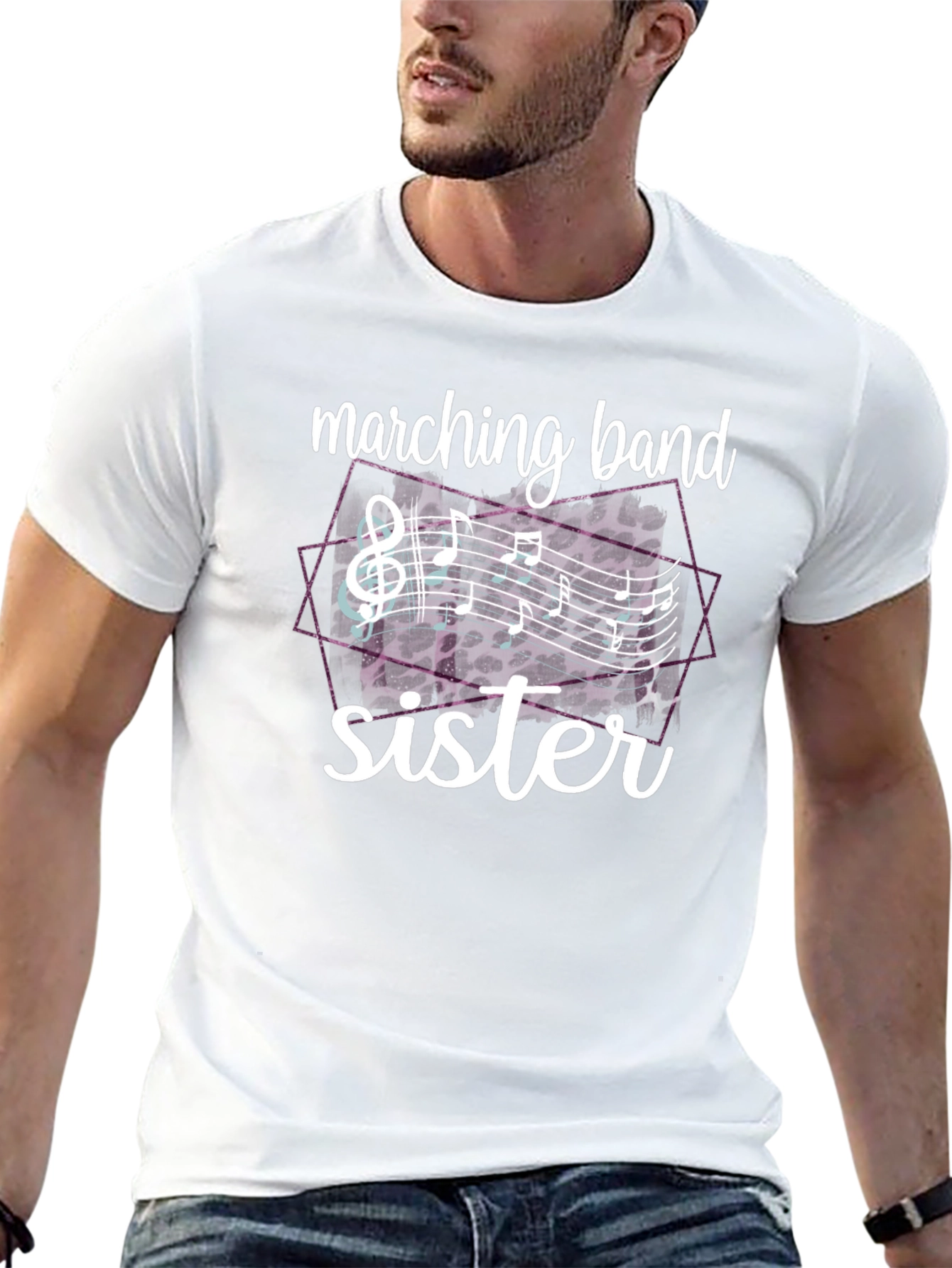Marching Band Sister T-Shirt - Musical Notes Tee