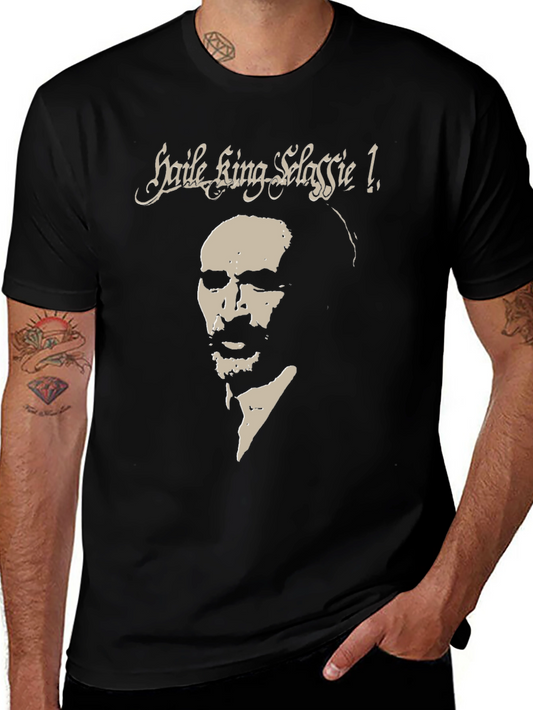 Haile Selassie I Graphic Black T-Shirt