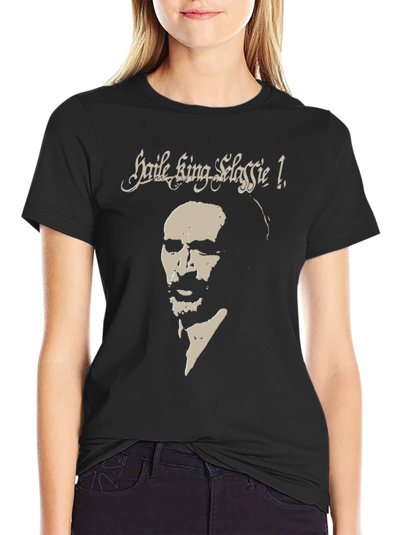 Haile Selassie I Graphic Black T-Shirt