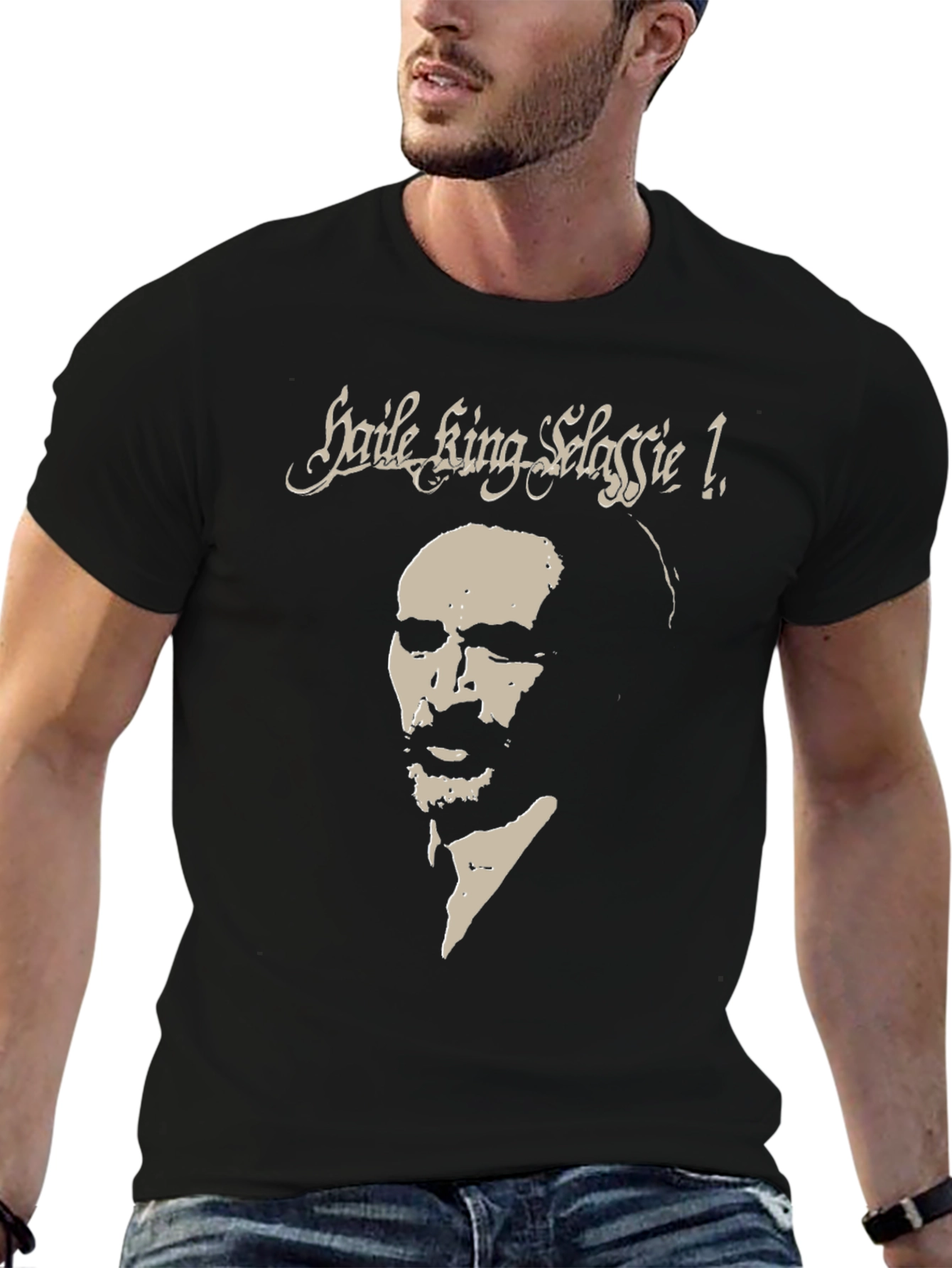 Haile Selassie I Graphic Black T-Shirt