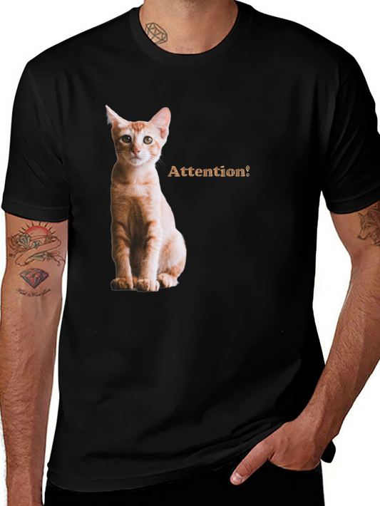 Cat Attention Black T-Shirt