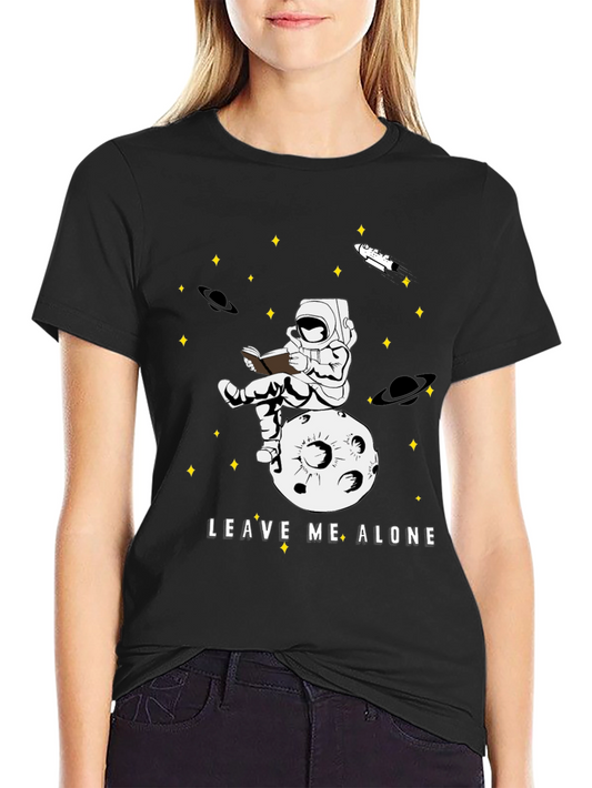 Astronaut Reading Book T-Shirt - Leave Me Alone