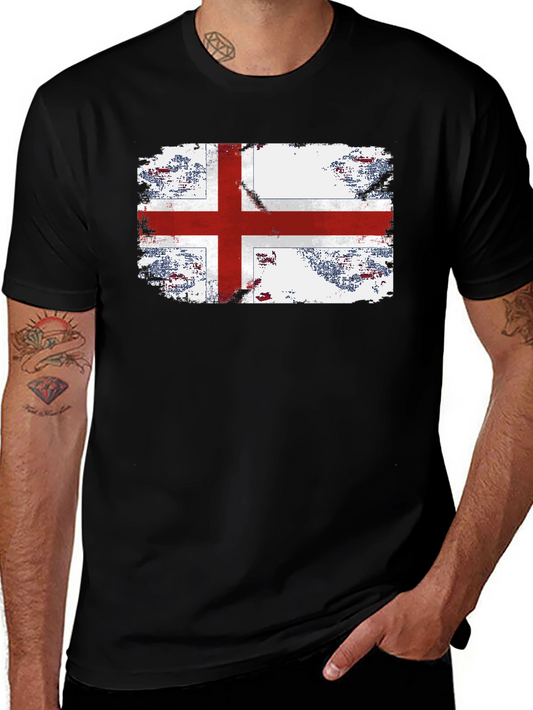 England Flag Grunge Graphic T-Shirt