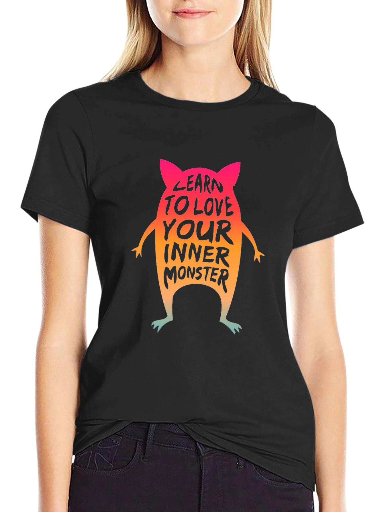 Learn to Love Your Inner Monster Black T-Shirt