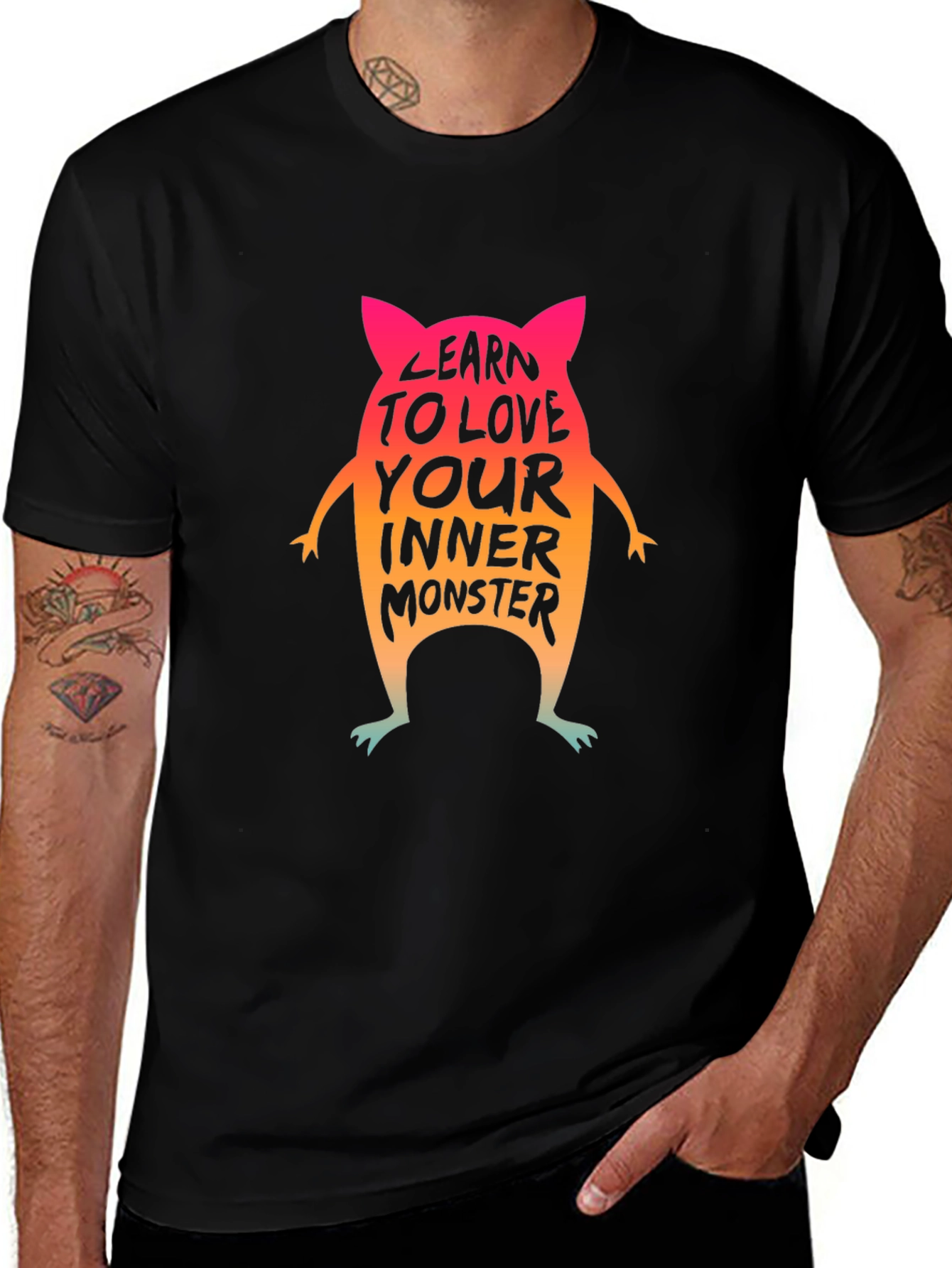 Learn to Love Your Inner Monster Black T-Shirt