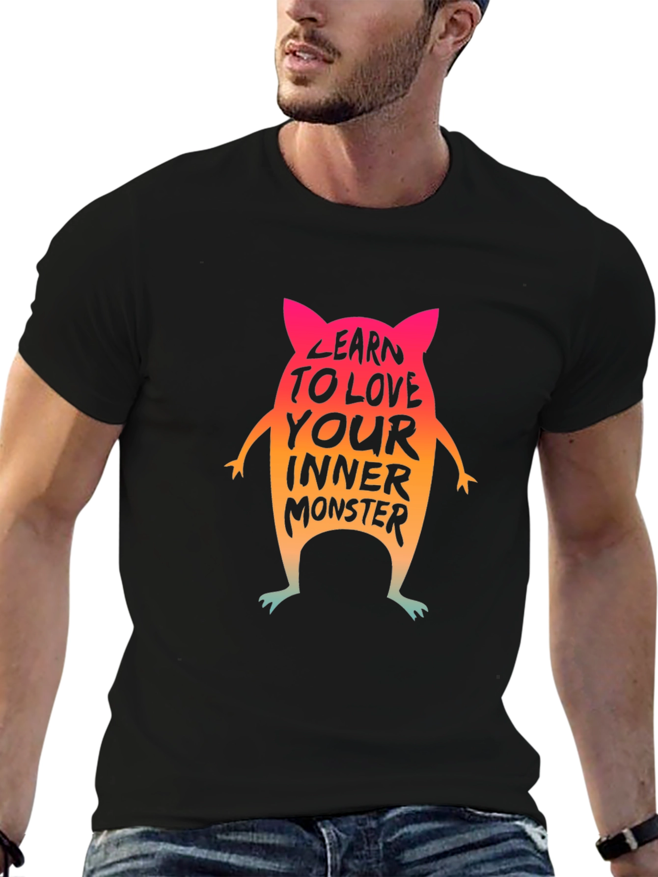 Learn to Love Your Inner Monster Black T-Shirt