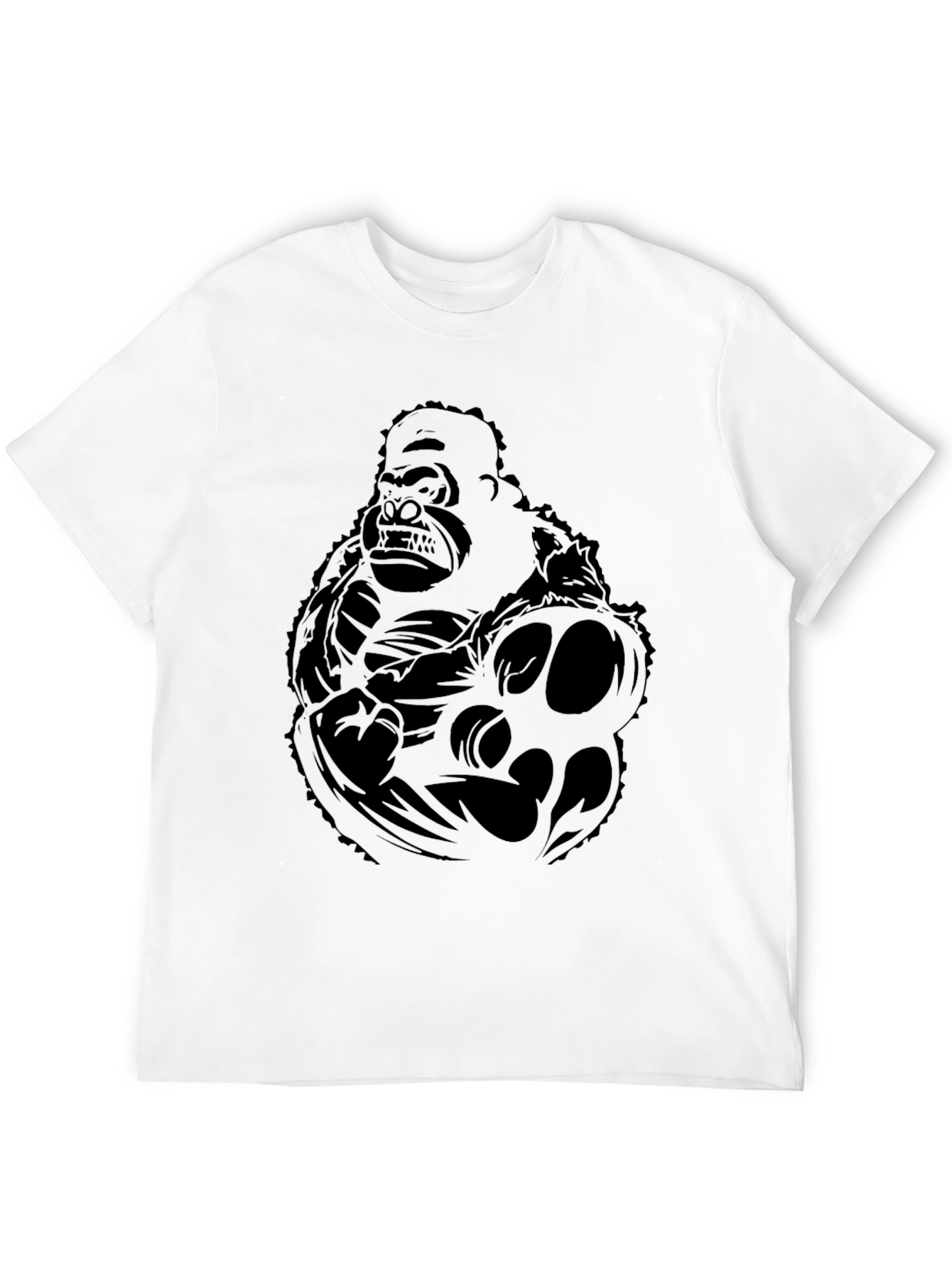 Graphic Gorilla Tee - Black Cotton T-Shirt