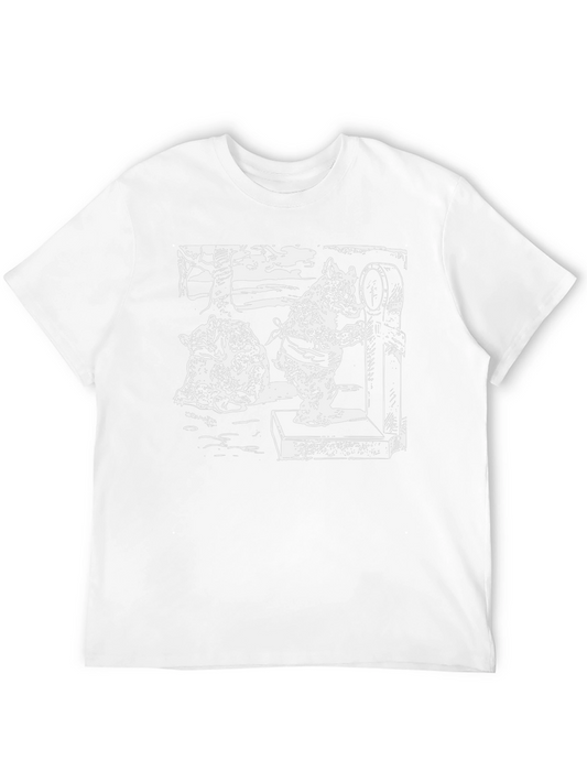 Black T-Shirt with Boar Weighing Drawing