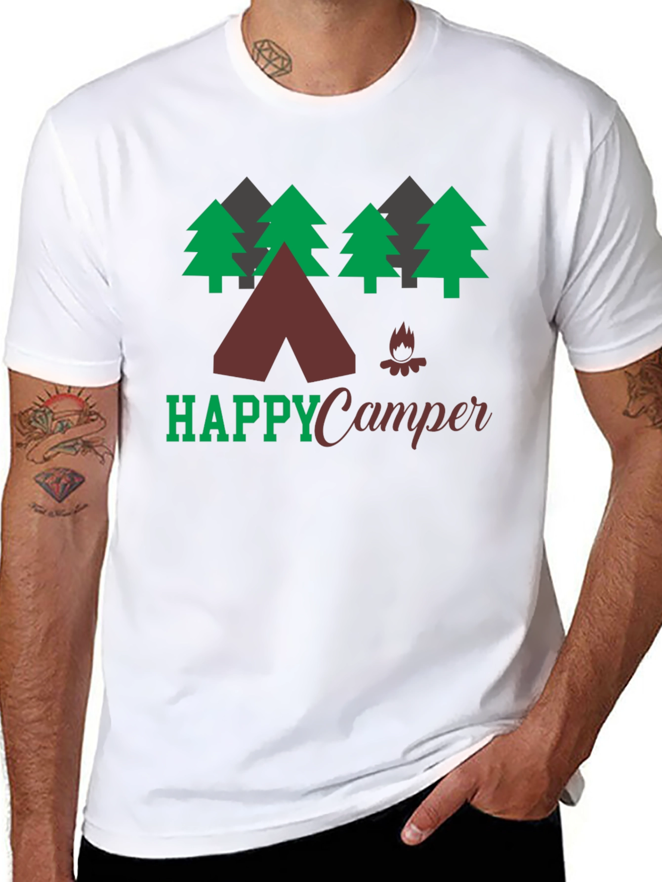 Happy Camper Graphic Tee Camping Nature Shirt