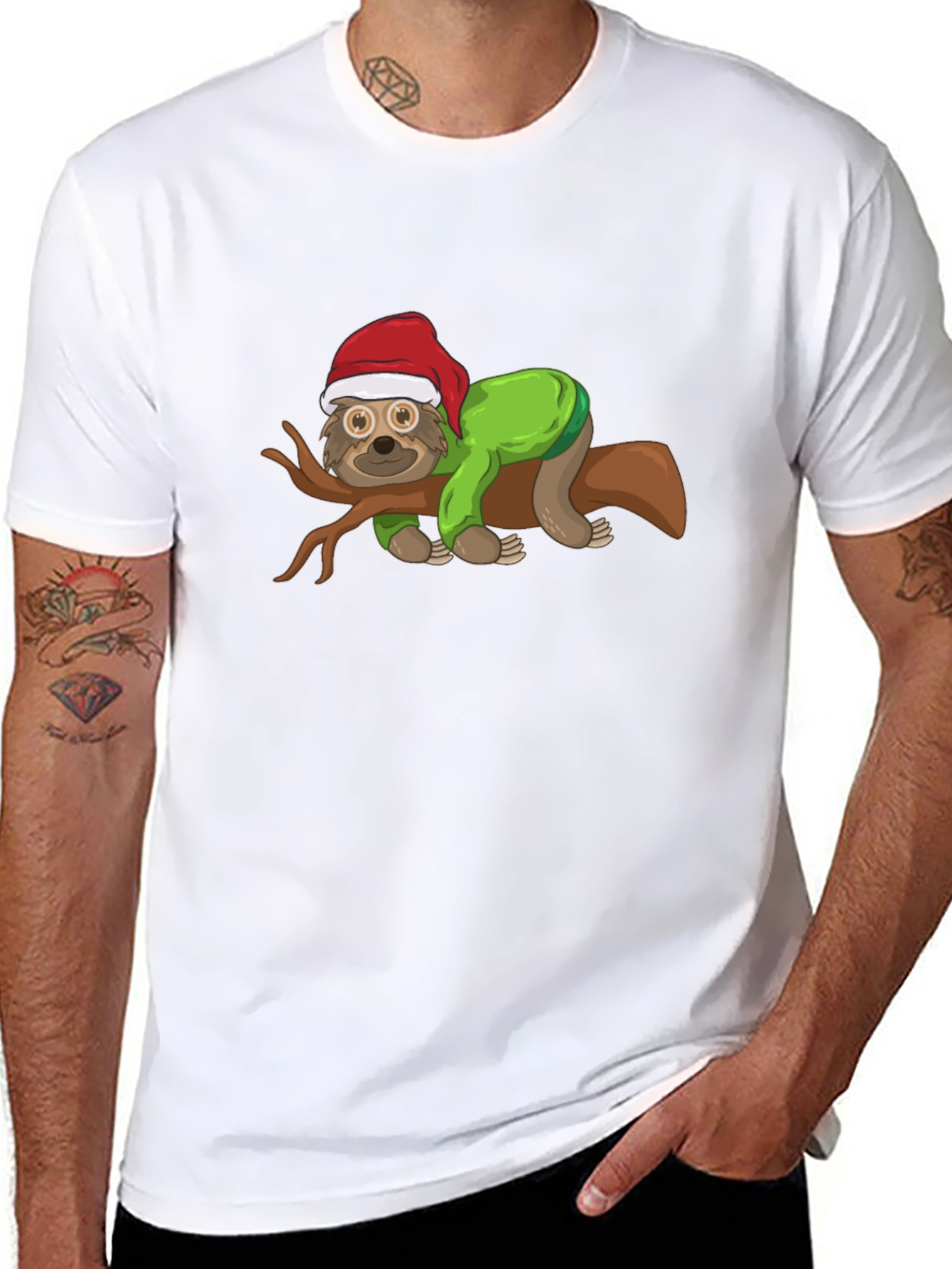 Festive Sloth T-Shirt: Holiday Cheer