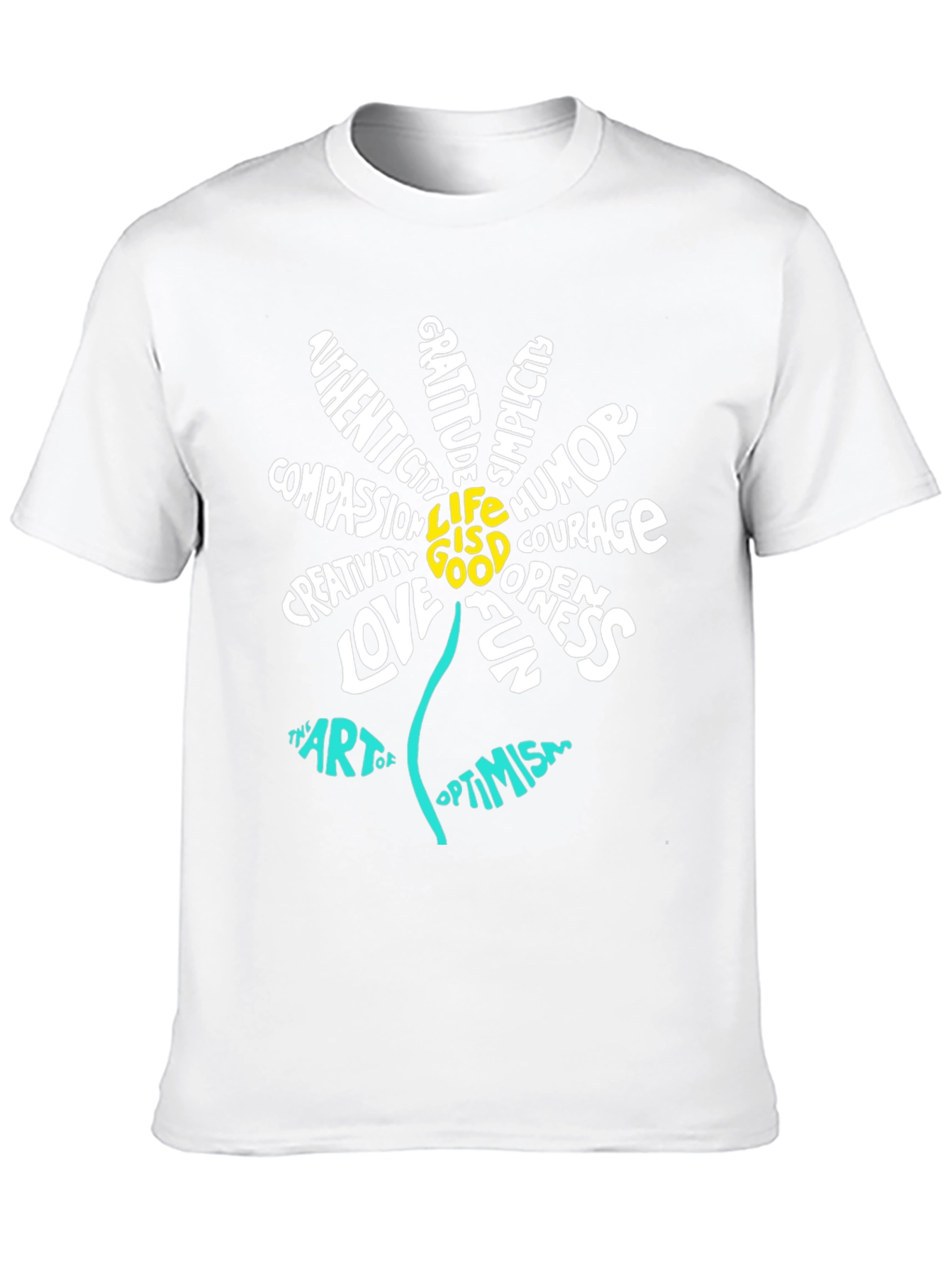 Inspirational Flower Graphic T-Shirt - Optimism Art Tee