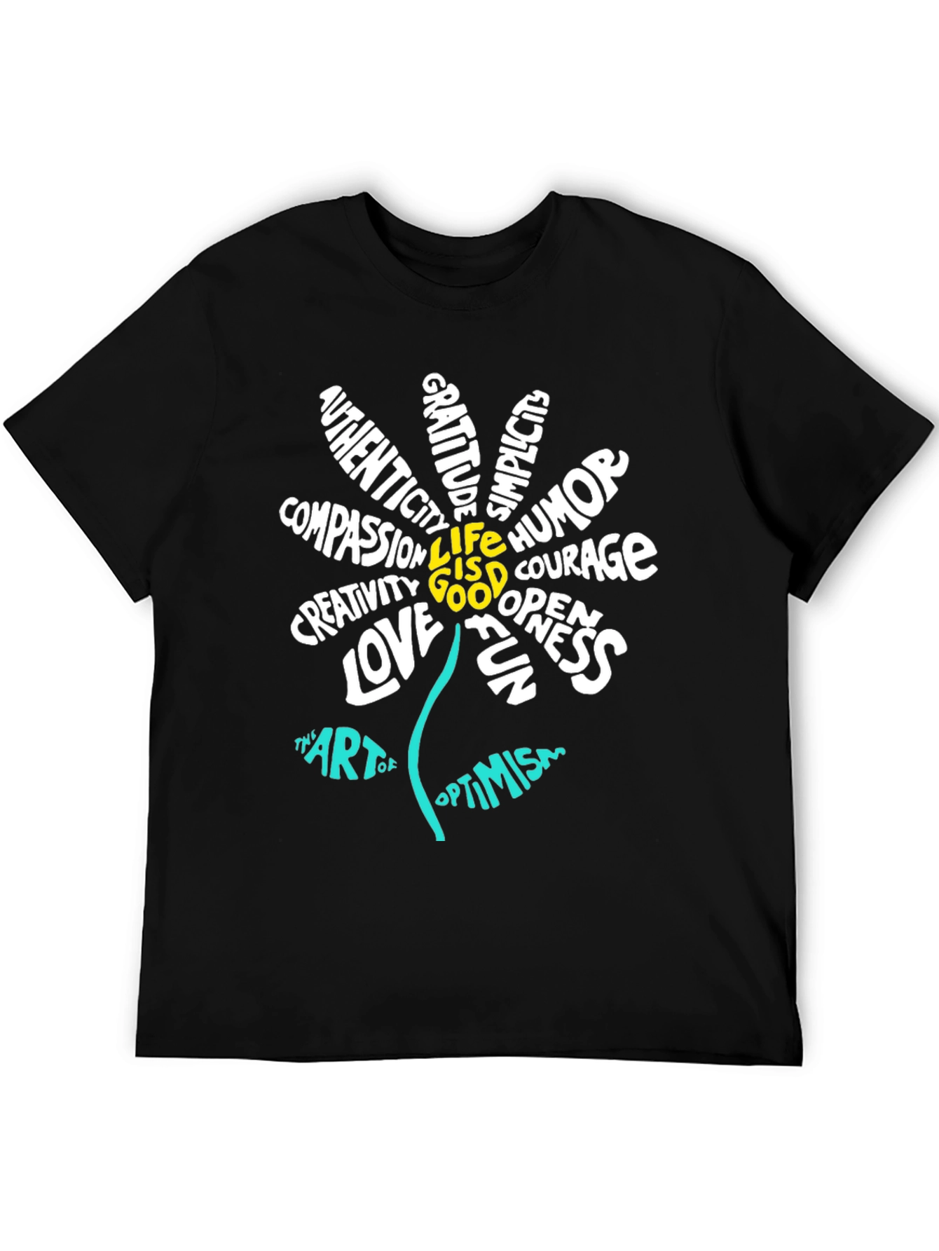 Inspirational Flower Graphic T-Shirt - Optimism Art Tee