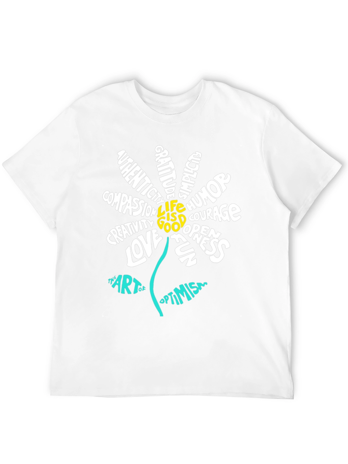 Inspirational Flower Graphic T-Shirt - Optimism Art Tee
