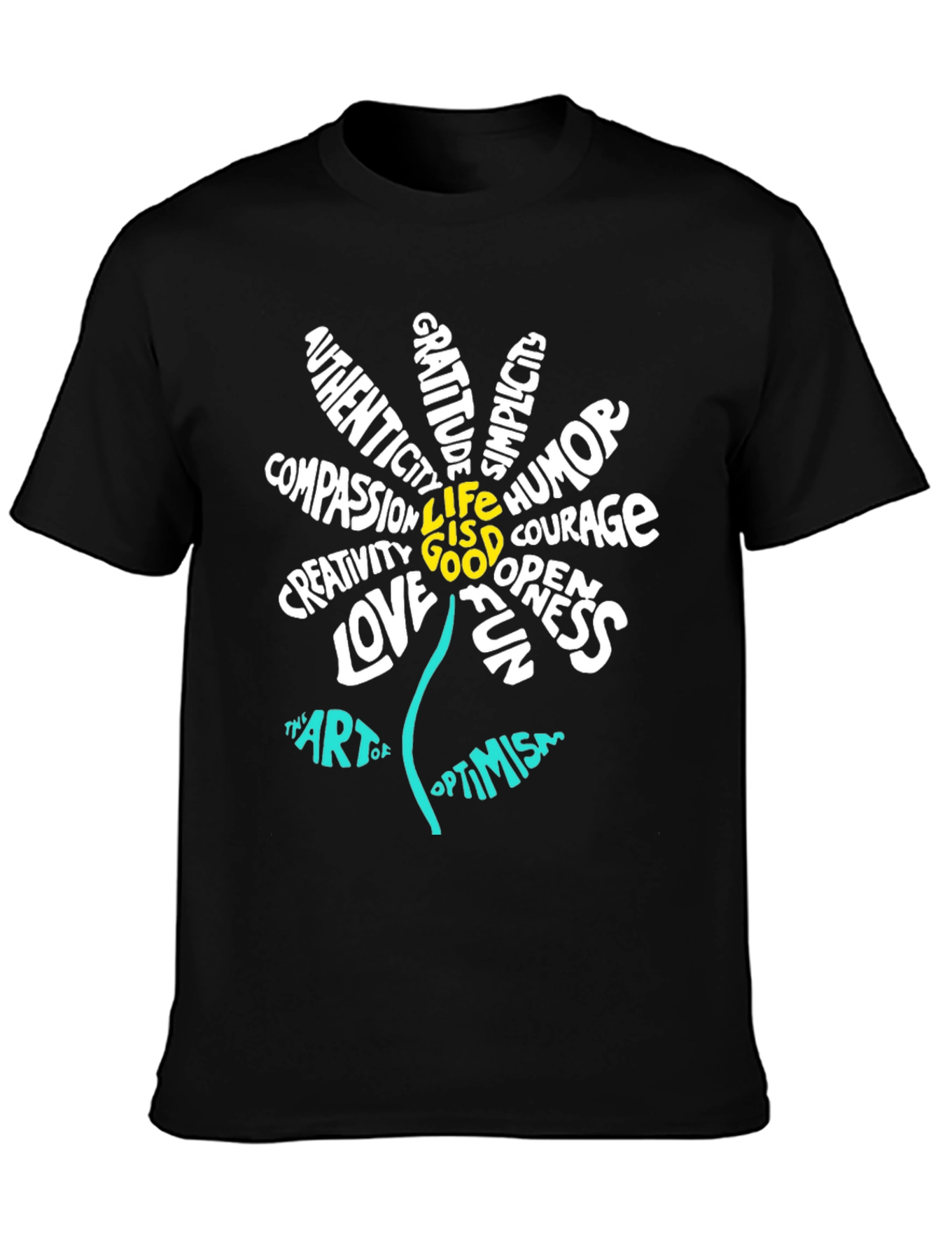 Inspirational Flower Graphic T-Shirt - Optimism Art Tee