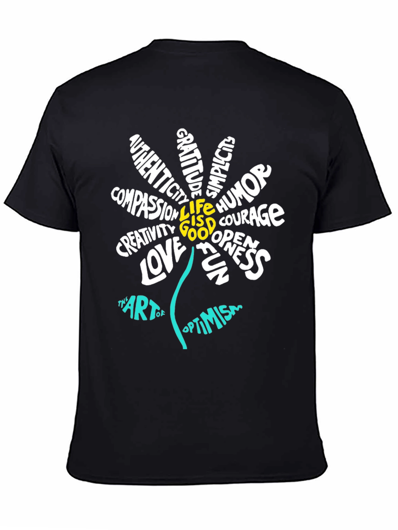 Inspirational Flower Graphic T-Shirt - Optimism Art Tee