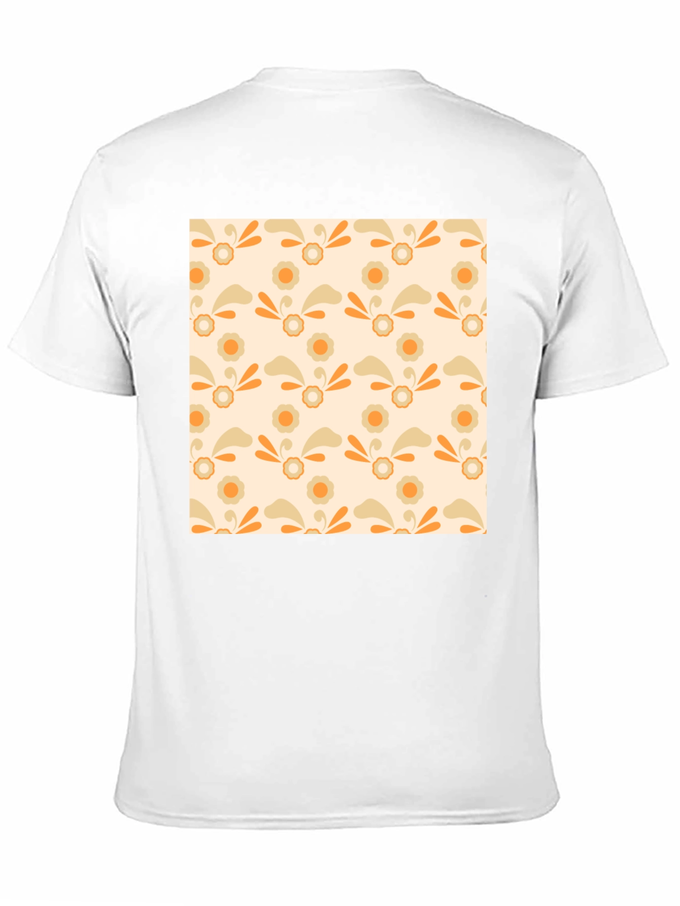 Retro Floral Pattern Black T-Shirt