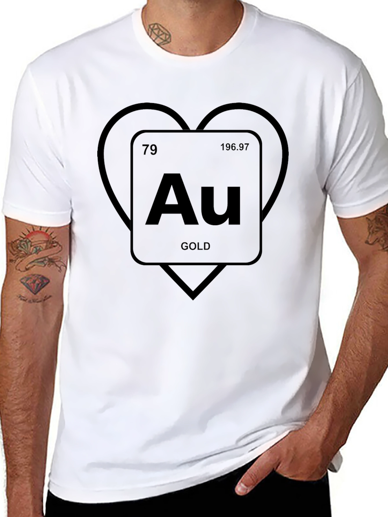 I Heart Gold Periodic Table Element T-Shirt