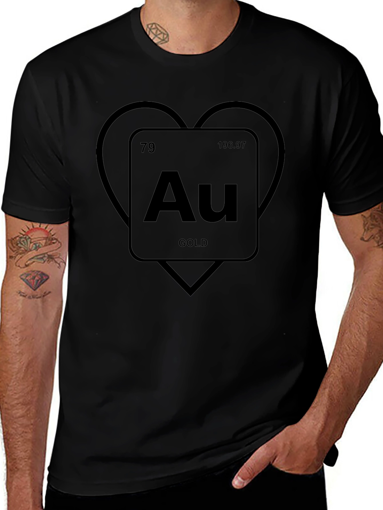 I Heart Gold Periodic Table Element T-Shirt