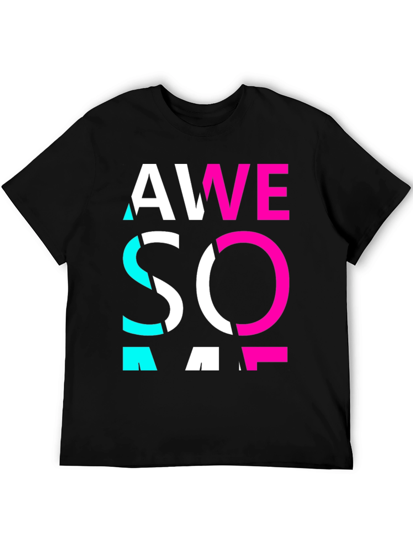 Awesome Graphic Print Crew Neck Tee
