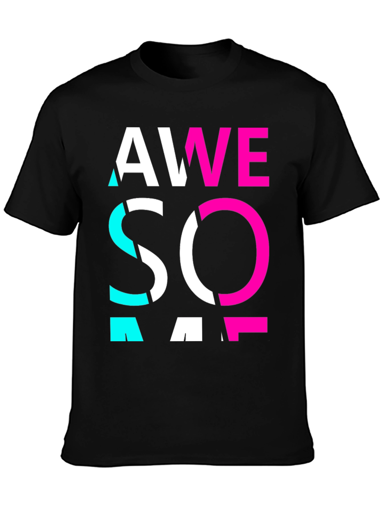 Awesome Graphic Print Crew Neck Tee
