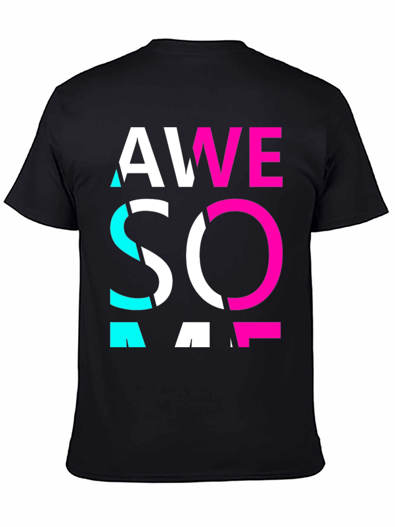 Awesome Graphic Print Crew Neck Tee