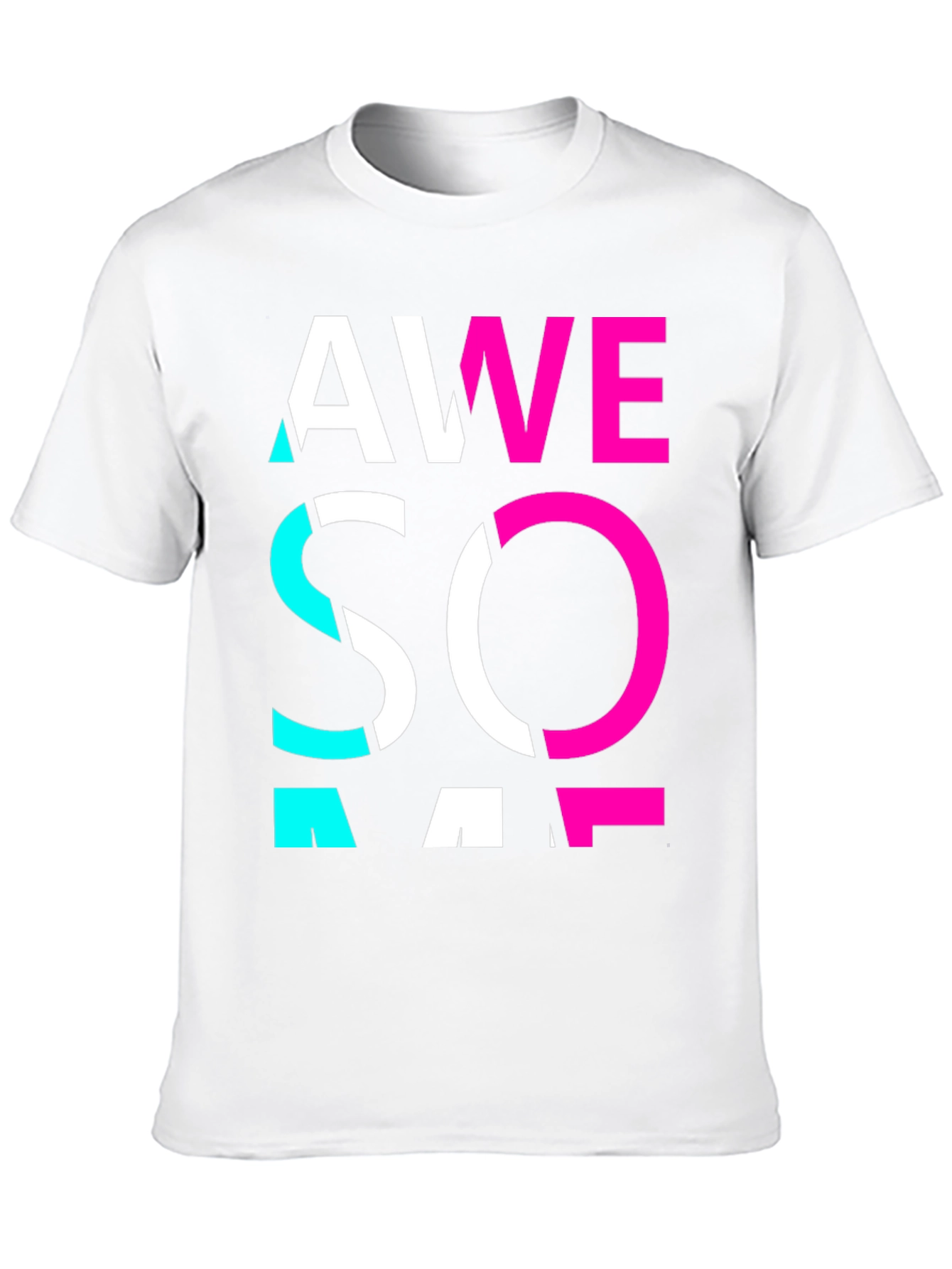 Awesome Graphic Print Crew Neck Tee
