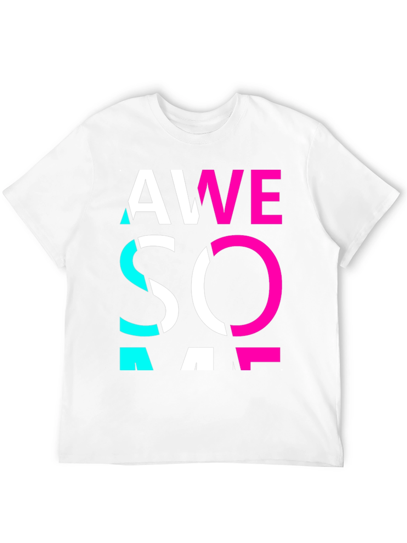 Awesome Graphic Print Crew Neck Tee