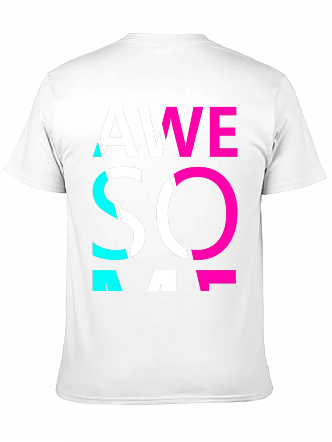 Awesome Graphic Print Crew Neck Tee