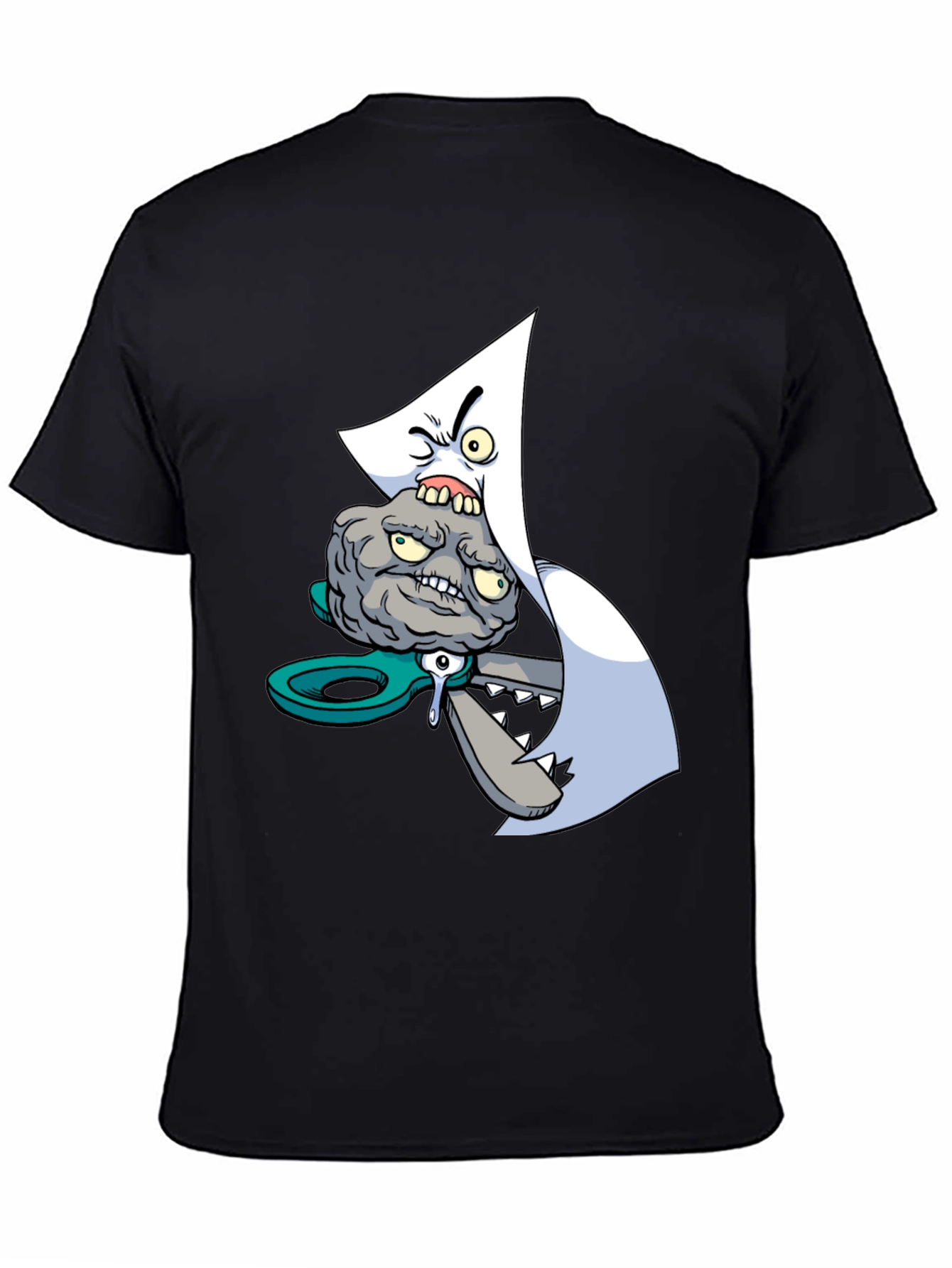 Cartoon Graphic Print Black T-Shirt