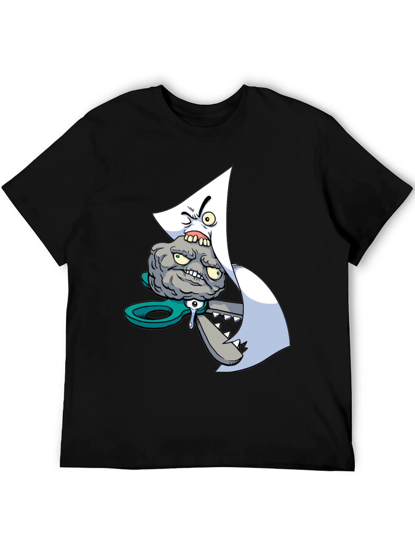 Cartoon Graphic Print Black T-Shirt