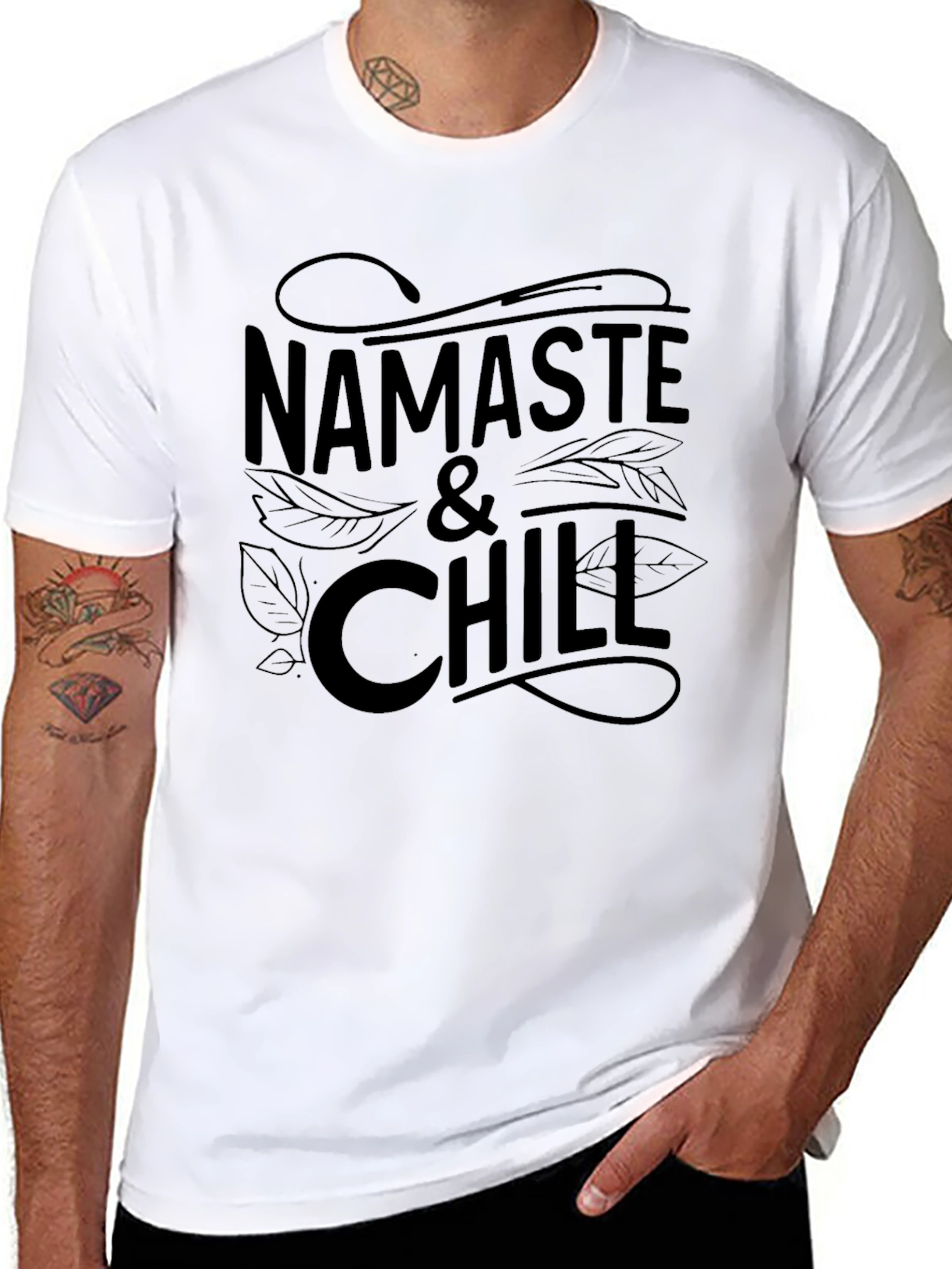 Namaste & Chill Graphic Tee - Relaxed Yoga Shirt