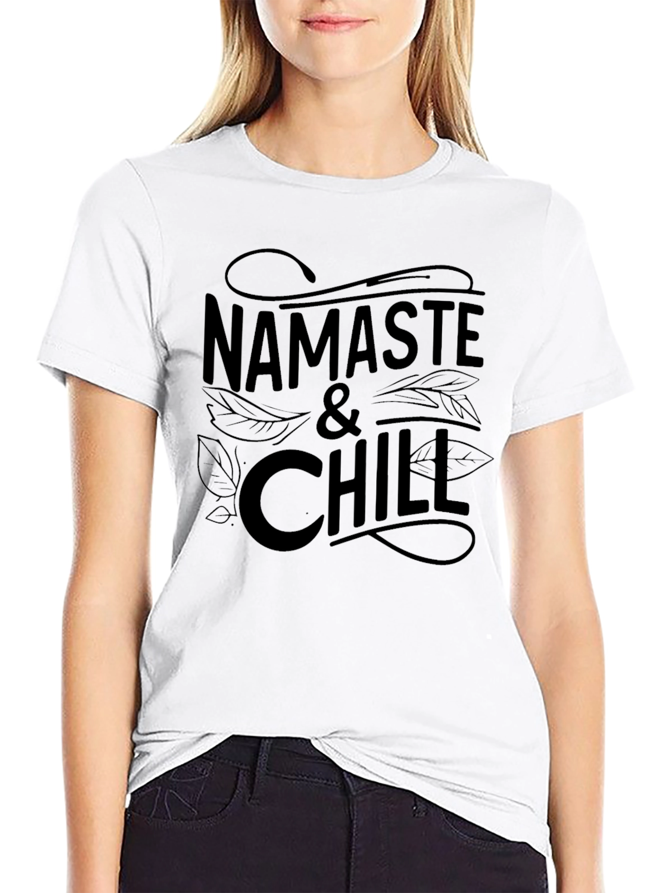 Namaste & Chill Graphic Tee - Relaxed Yoga Shirt