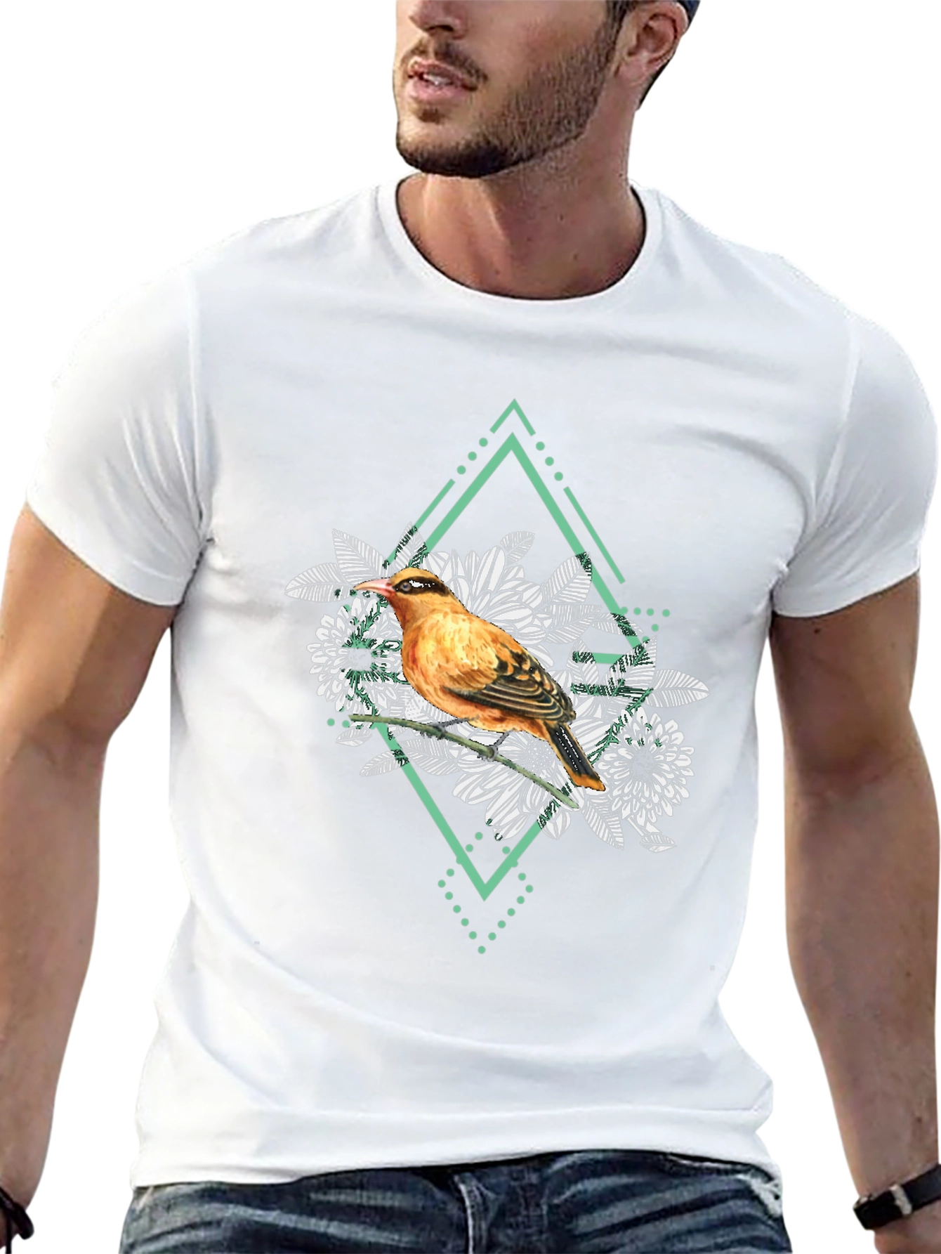 Bird and Floral Graphic Tee