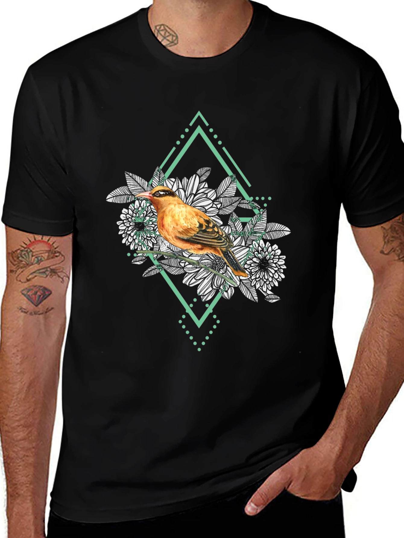 Bird and Floral Graphic Tee