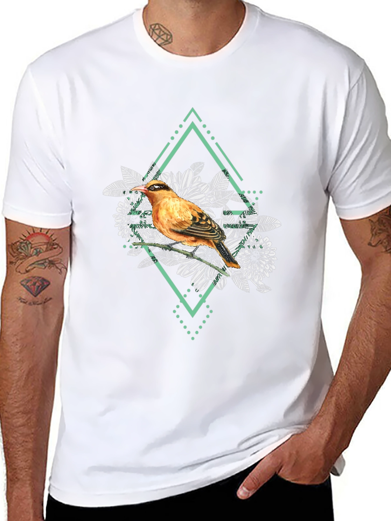 Bird and Floral Graphic Tee